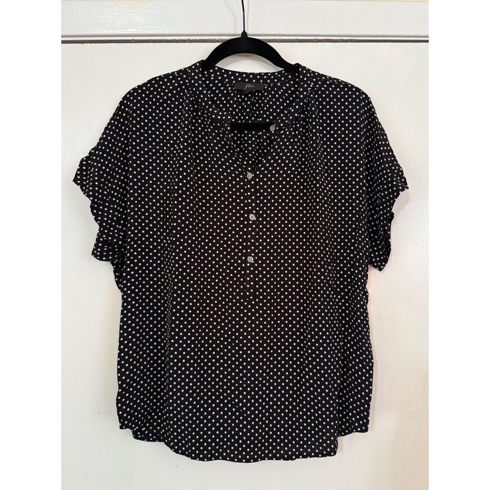 J. Crew Black and White Polka Dot Top
